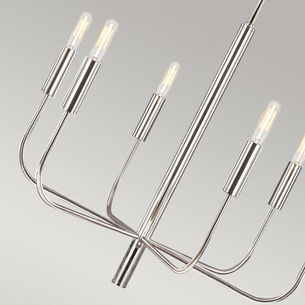 Feiss Brianna 6 Light Chandelier - Polished Nickel