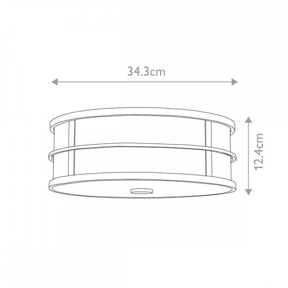 Feiss Fusion 3 Light Flush Mount - Painted Natural Brass