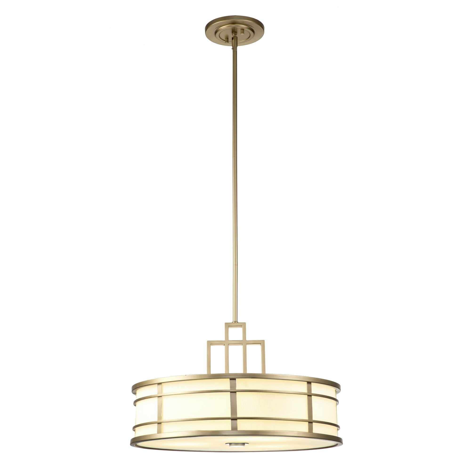 Feiss Fusion 3 Light Large Pendant - Painted Natural Brass
