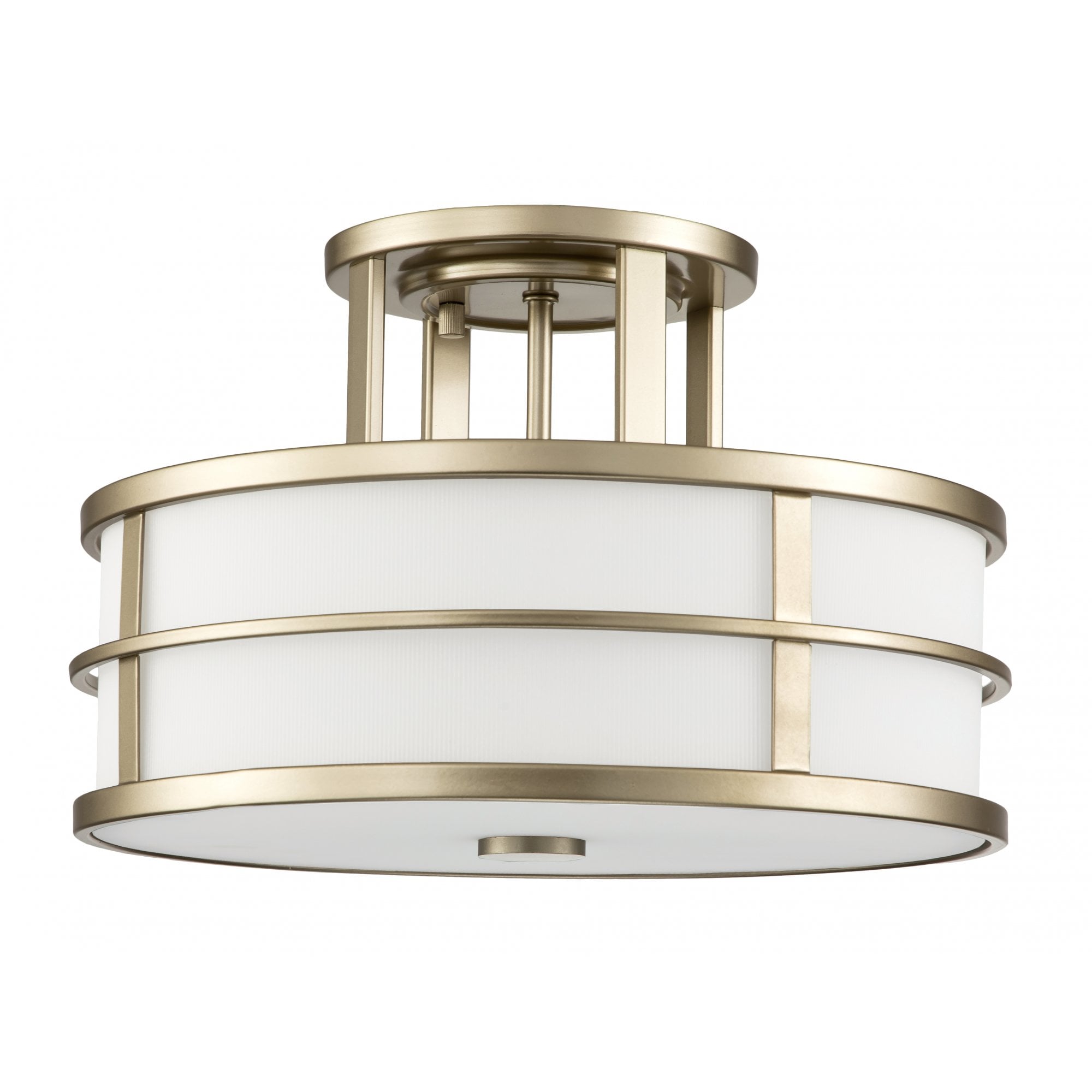 Feiss Fusion 3 Light Semi-Flush Mount - Painted Natural Brass