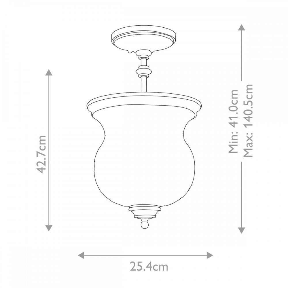 Feiss Pickering Lane 3 Light Semi-Flush - Black