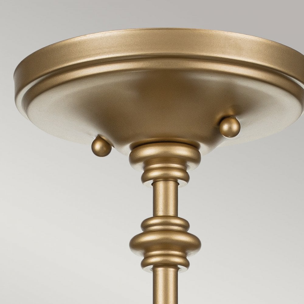 Feiss Pickering Lane 3 Light Semi-Flush - Painted Natural Brass