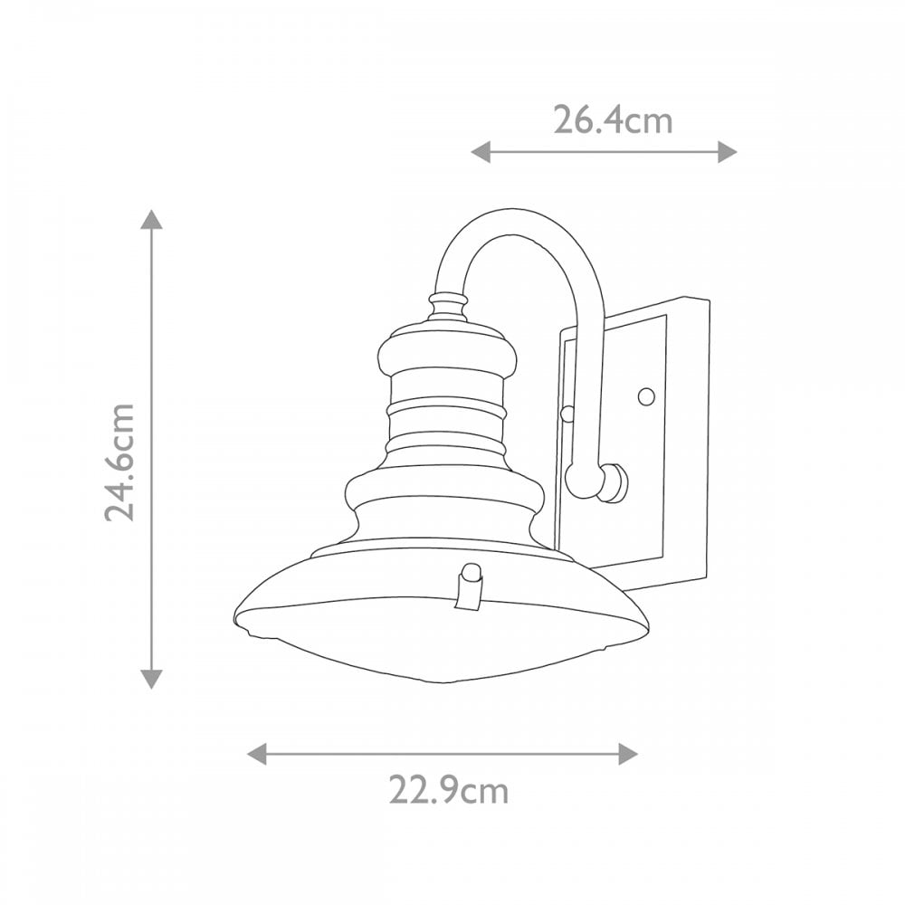 Feiss Redding Station 1 Light Small Wall Lantern - Painted Distressed Bronze