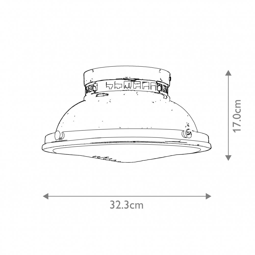 Hinkley Amelia 2 Light Flush Light - Heritage Brass