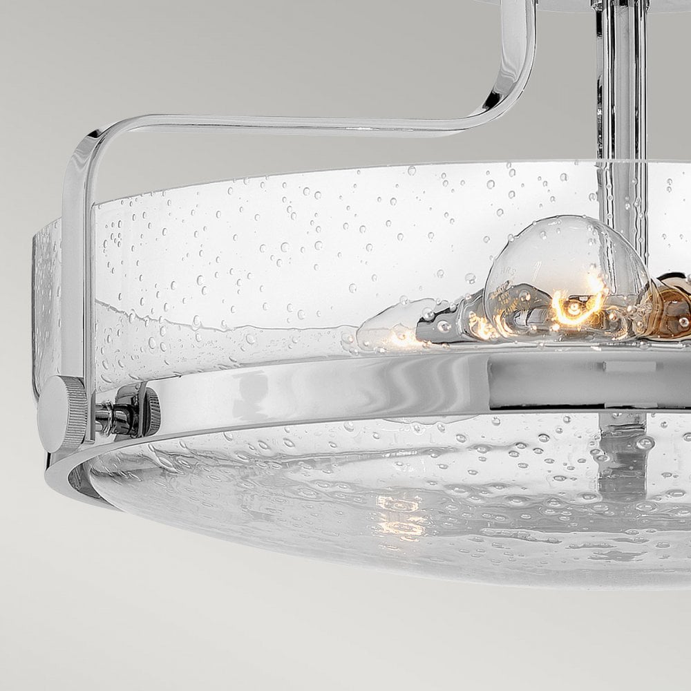 Hinkley Harper Medium Semi-Flush - Clear - Polished Chrome