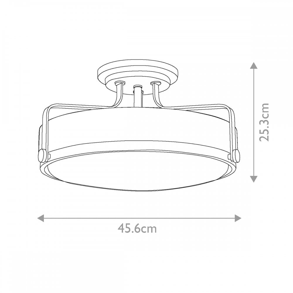 Hinkley Harper Medium Semi-Flush - Clear - Heritage Brass