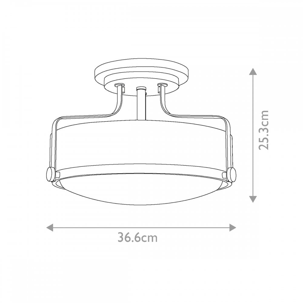 Hinkley Harper Small Semi-Flush - Clear - Heritage Brass