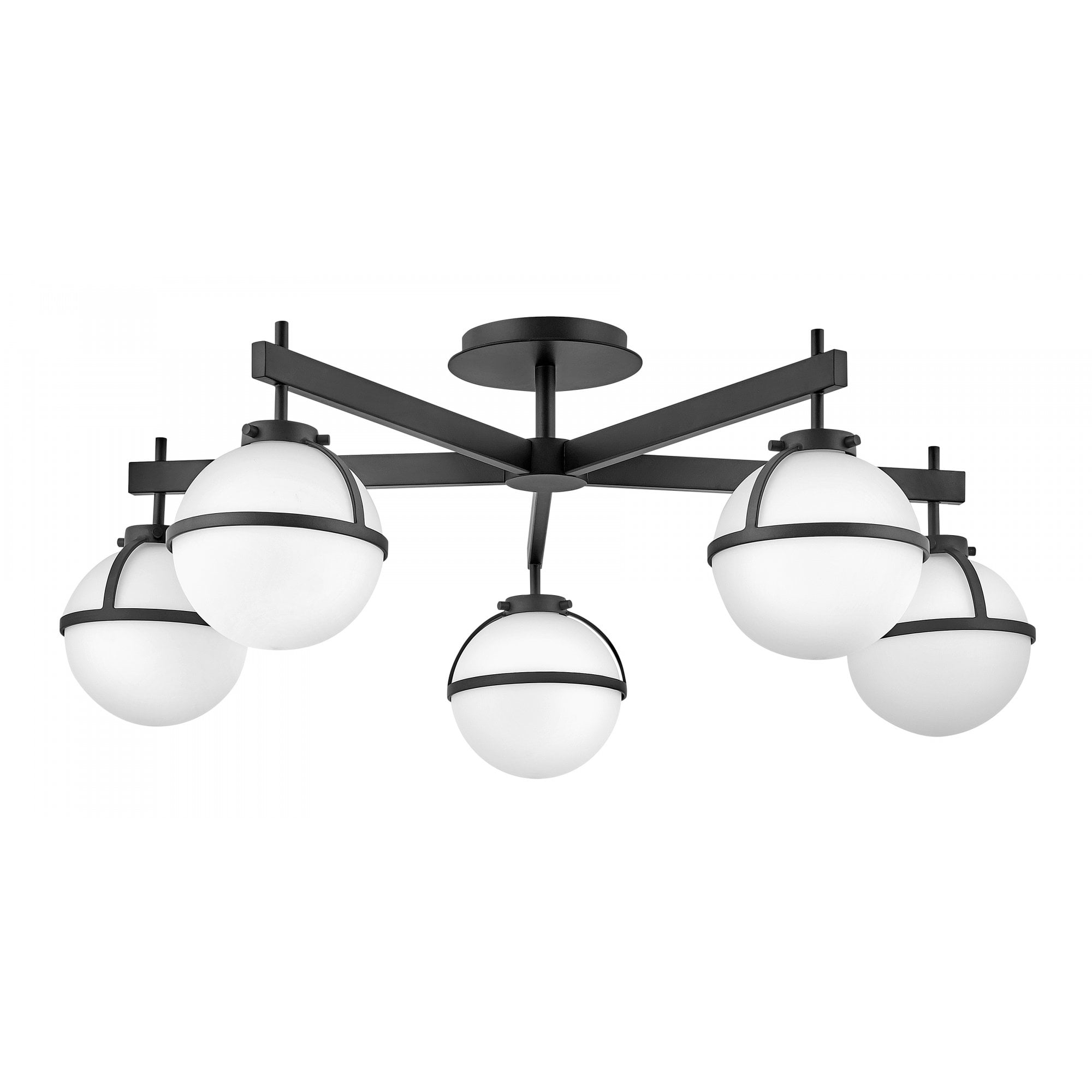 Hinkley Hollis 5 Light Chandelier - Opal - Black