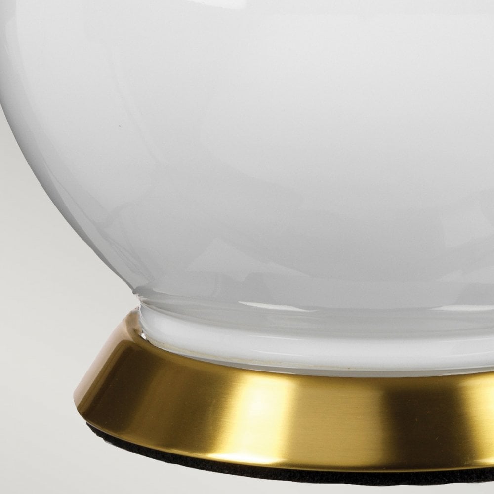 Elstead Isla 1 Light Table Lamp - White, Aged Brass & Cranberry
