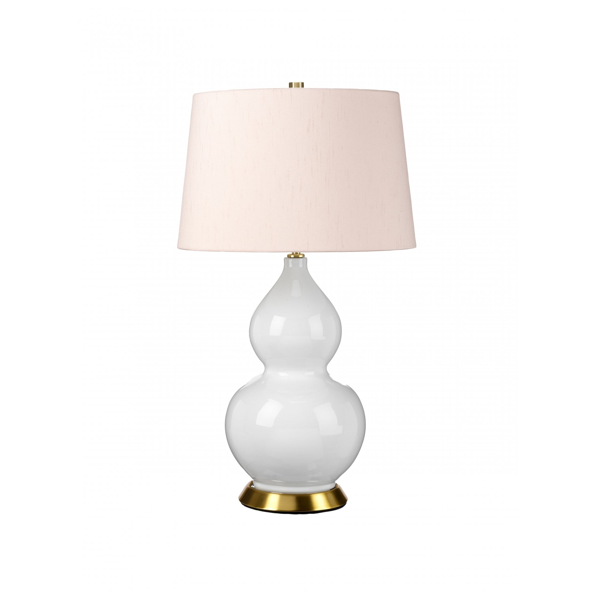 Elstead Isla 1 Light Table Lamp - White, Aged Brass & Pink