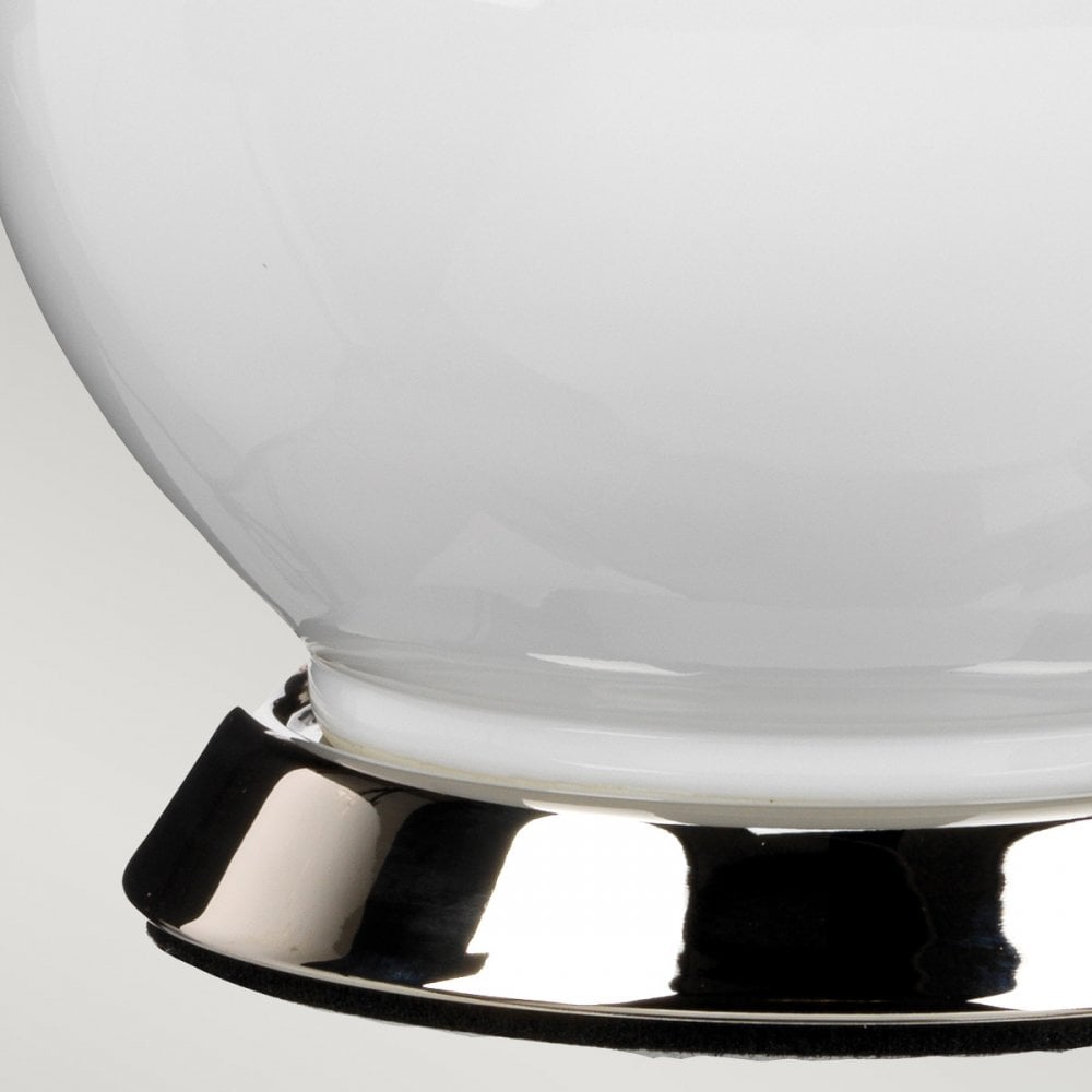 Elstead Isla 1 Light Table Lamp - White, Polished Nickel & Teal