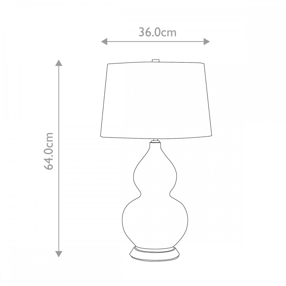 Elstead Isla 1 Light Table Lamp - White, Polished Nickel & Teal