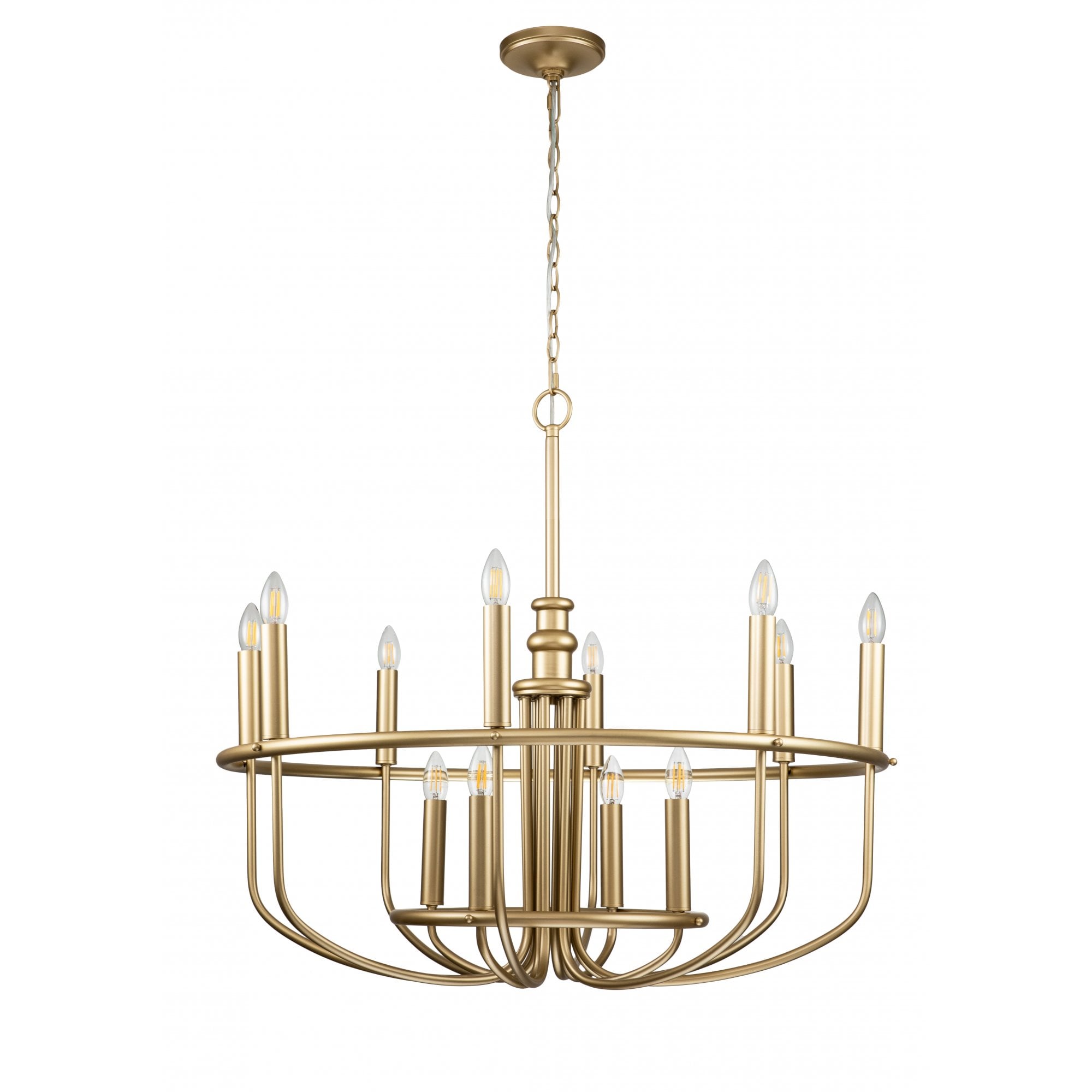 Kichler Capitol Hill 12 Light Chandelier - Painted Natural Brass