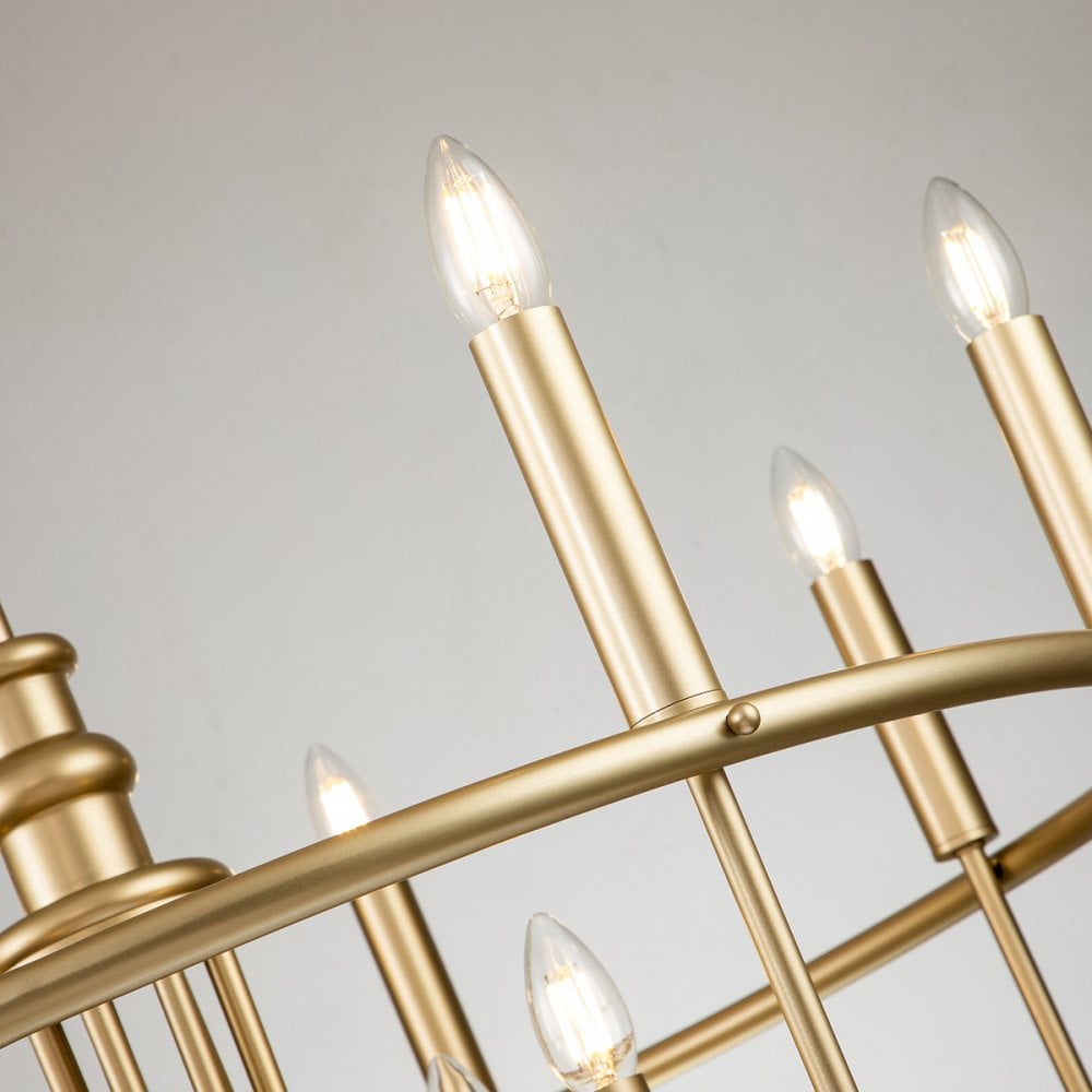 Kichler Capitol Hill 12 Light Chandelier - Painted Natural Brass