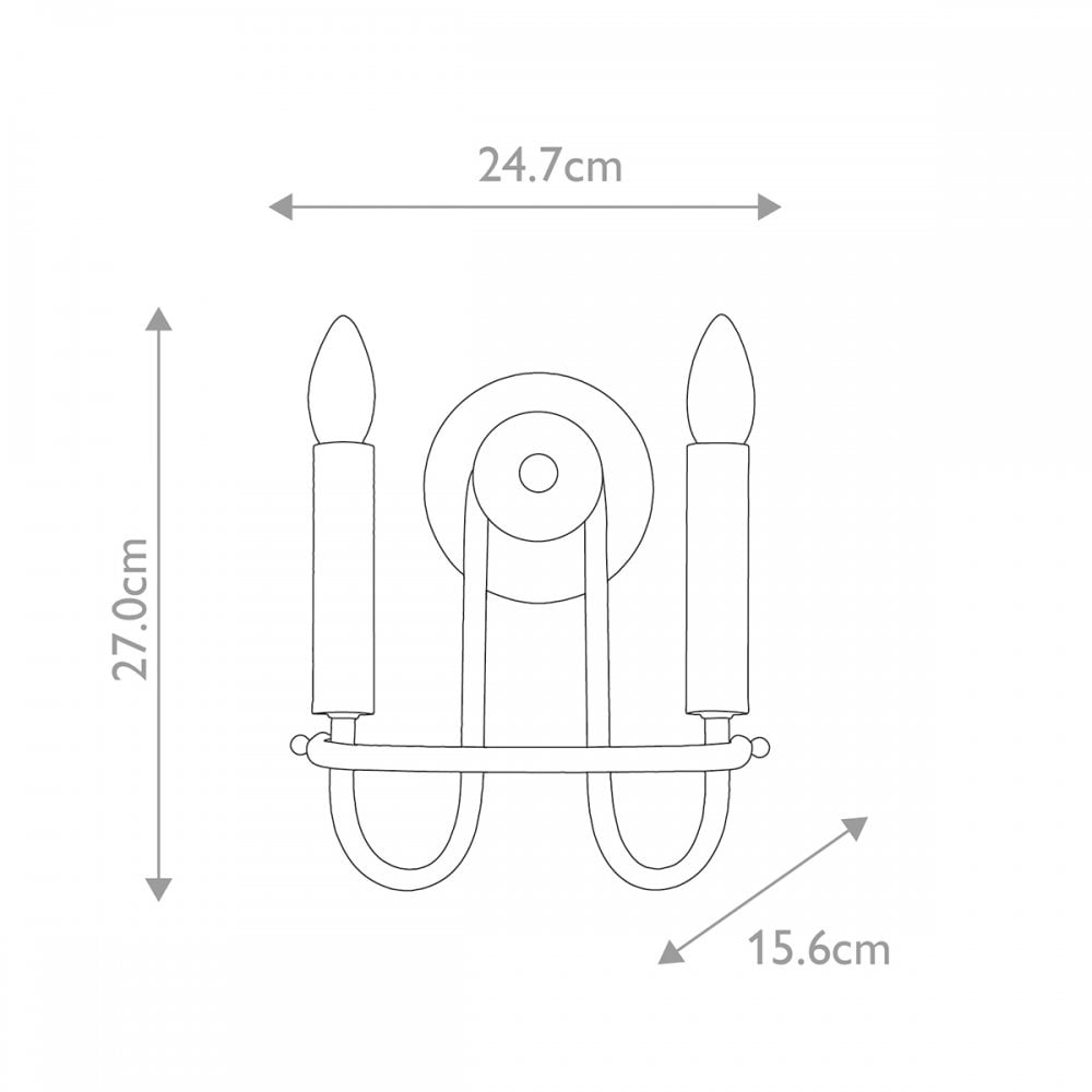 Kichler Capitol Hill 2 Light Wall Light - Painted Natural Brass