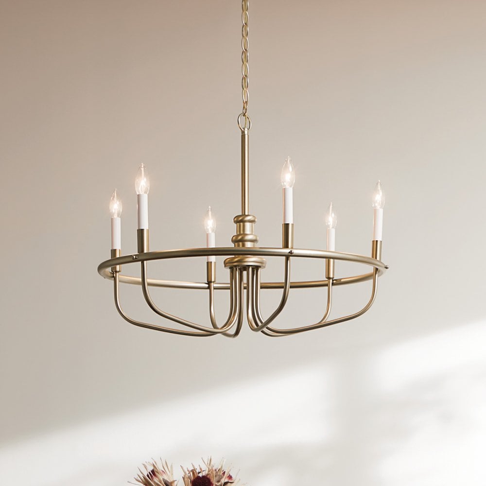 Kichler Capitol Hill 6 Light Chandelier - Painted Natural Brass