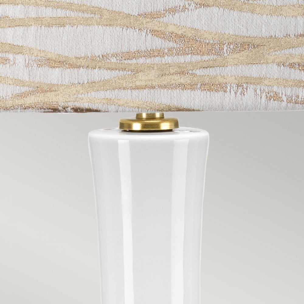 Elstead Milo 1 Light Table Lamp - White, Aged Brass & Orange
