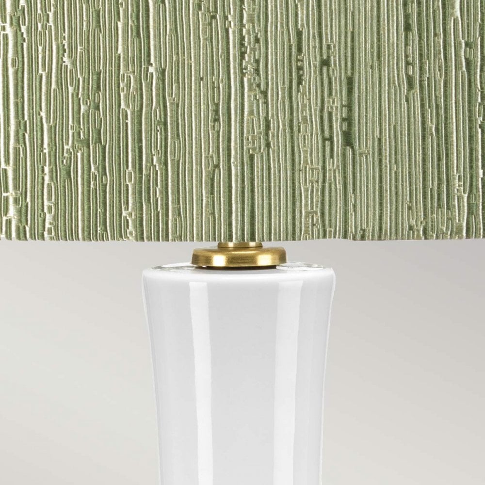 Elstead Milo 1 Light Table Lamp - White, Aged Brass & Green