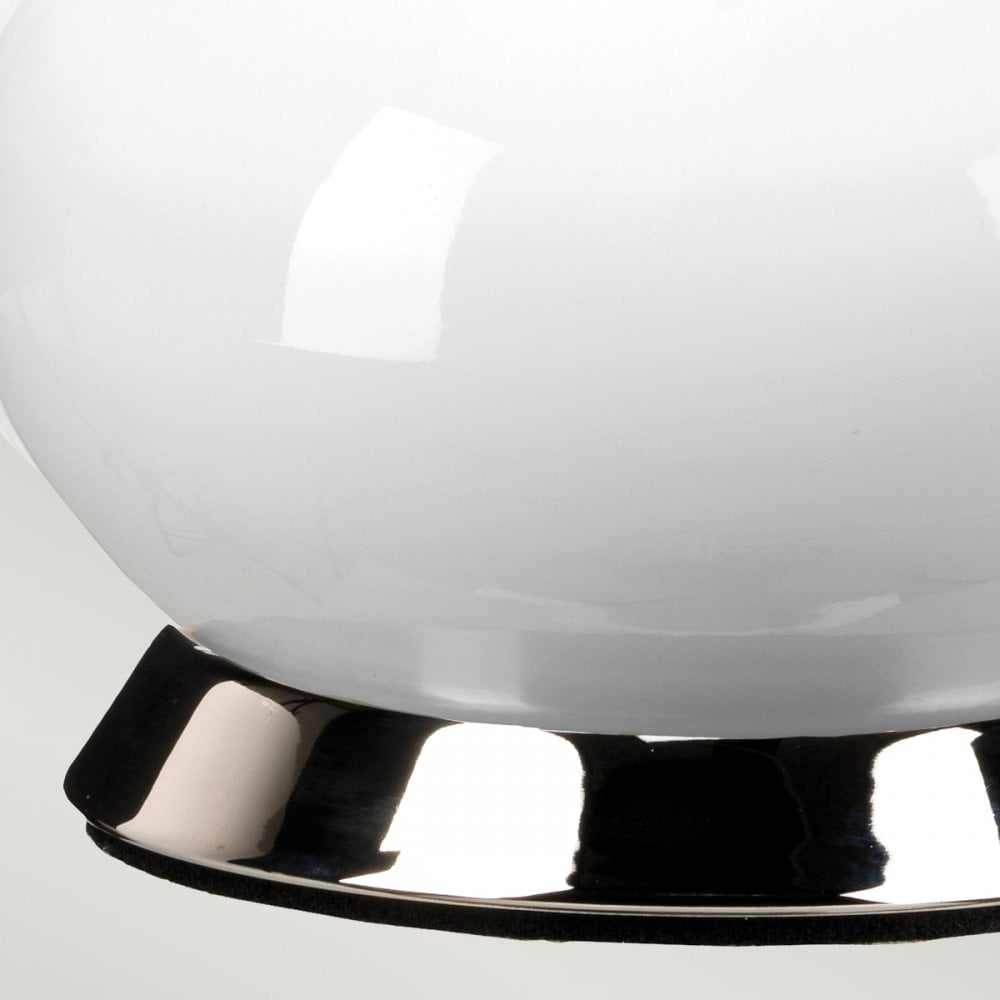 Elstead Milo 1 Light Table Lamp - White, Polished Nickel & Orange