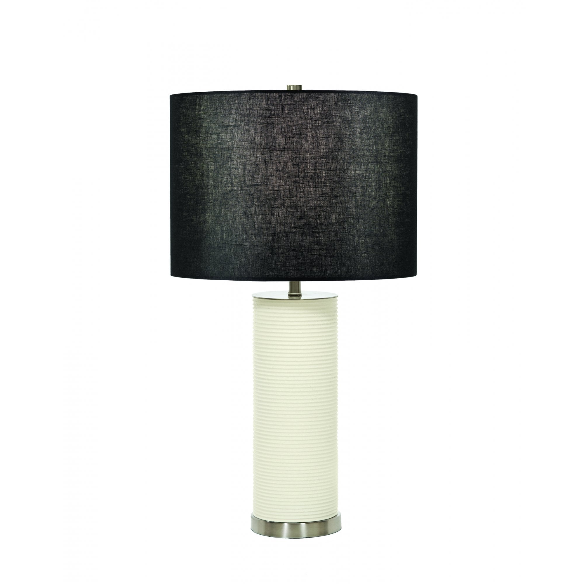 Elstead Ripple 1 Light Table Lamp - White with Black Shade