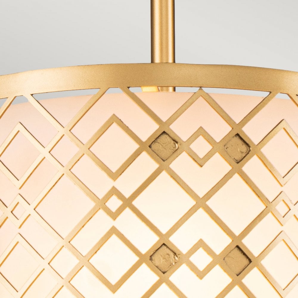 Elstead Ziggy 1 Light Small Pendant - Lacquered Gold