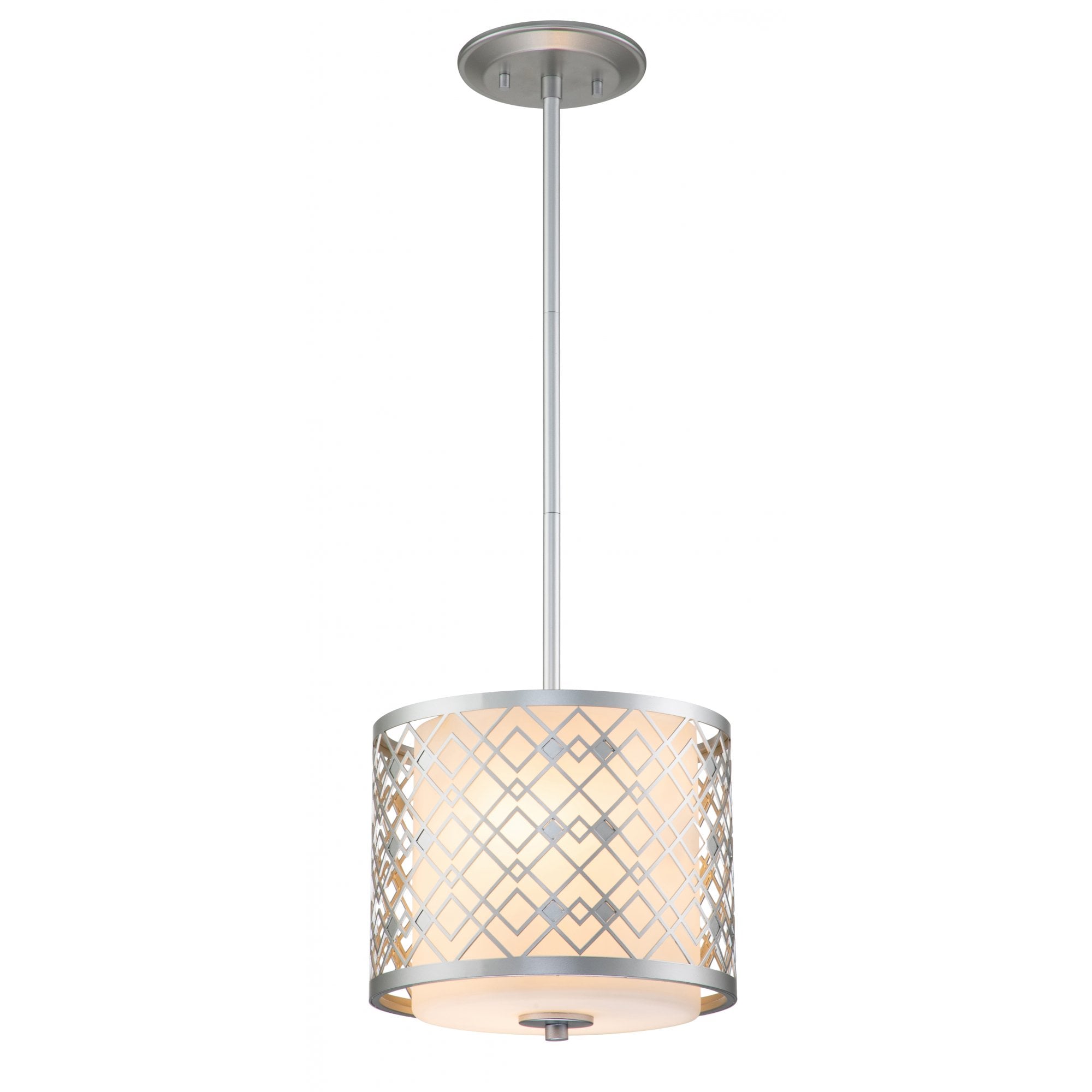 Elstead Ziggy 1 Light Small Pendant - Lacquered Silver
