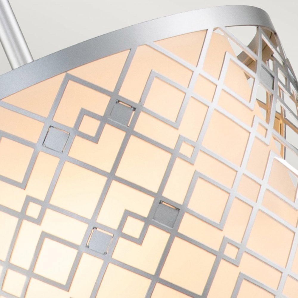 Elstead Ziggy 1 Light Small Pendant - Lacquered Silver