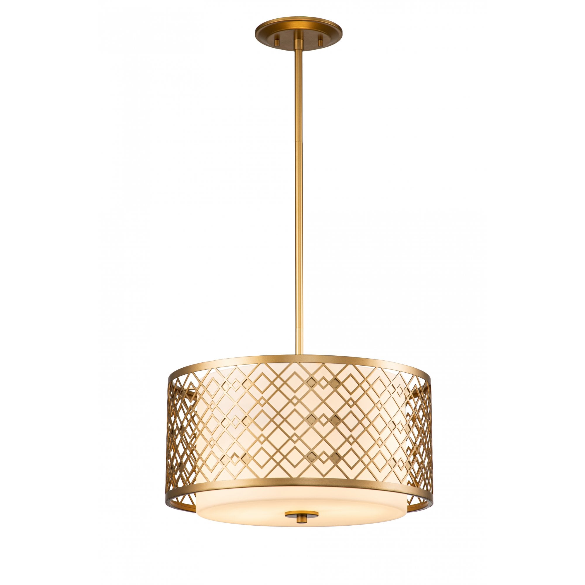 Elstead Ziggy 2 Light Medium Pendant - Lacquered Gold