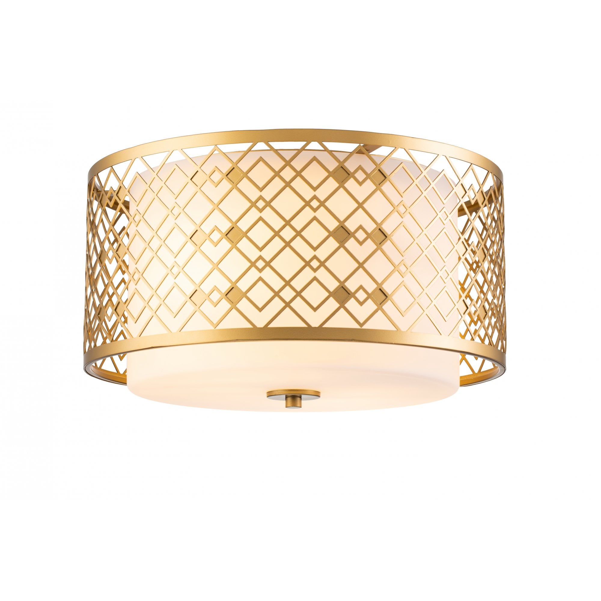 Elstead Ziggy 2 Light Medium Flush - Lacquered Gold