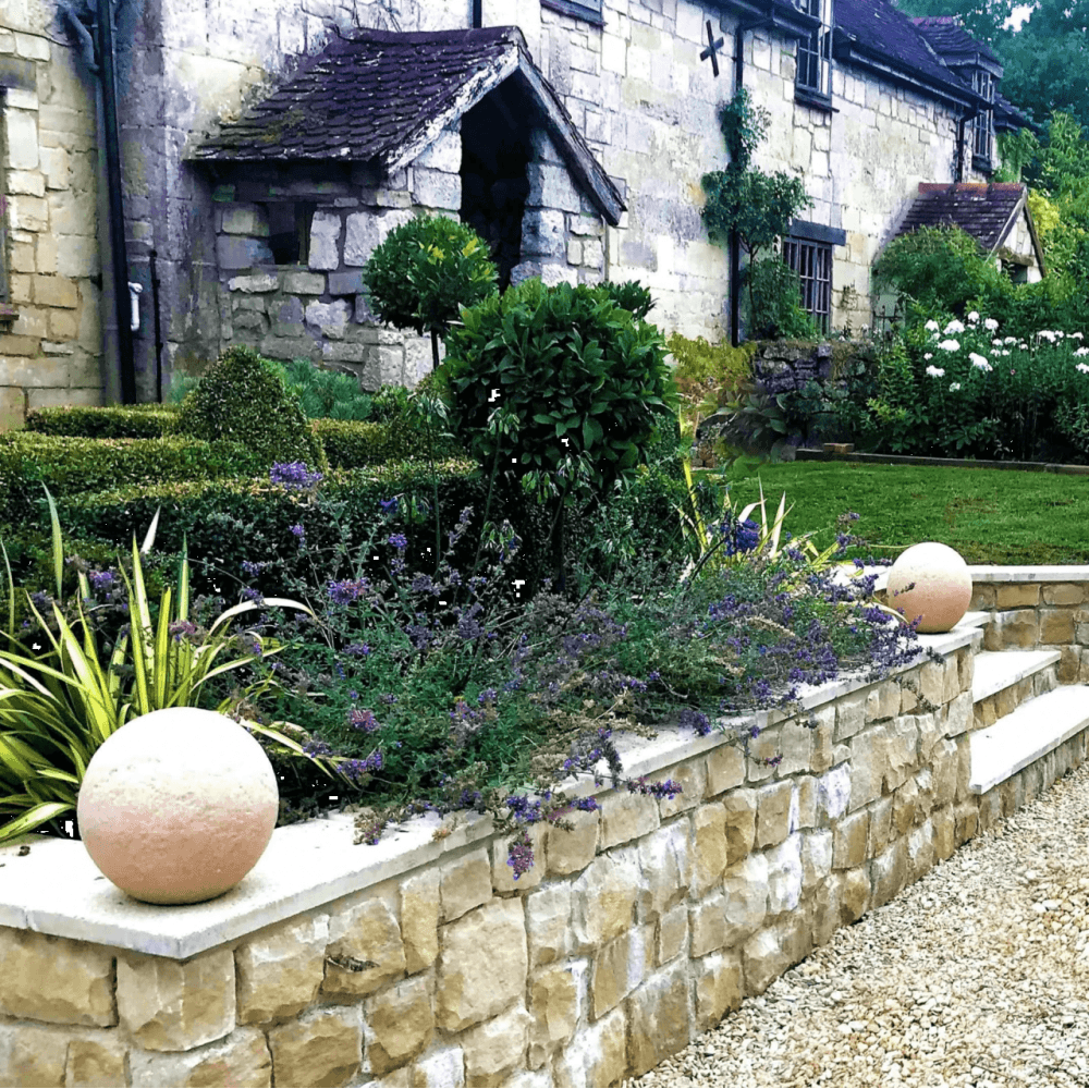 Stone Globe Spherical Garden Light - Sandstone - Plug & Play