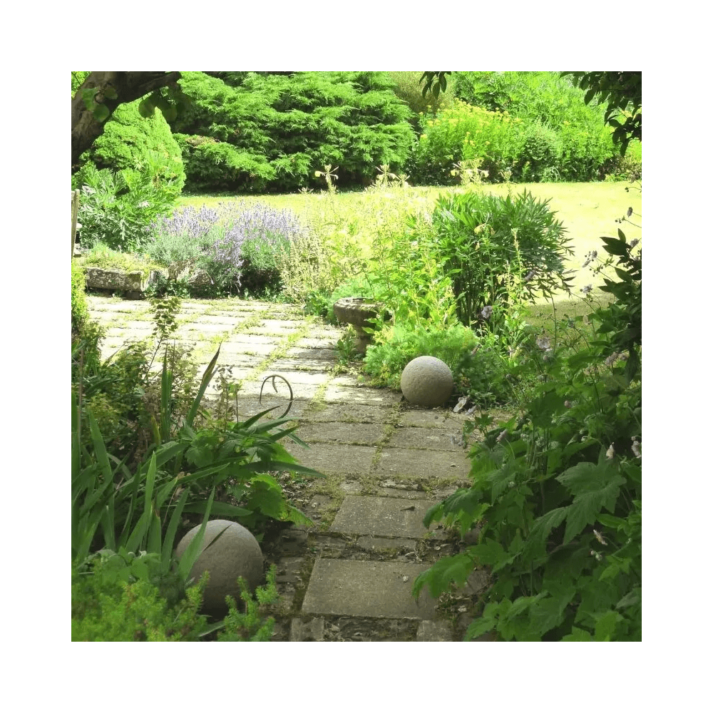 Stone Globe Spherical Garden Light - Weathered Stone - Plug & Play
