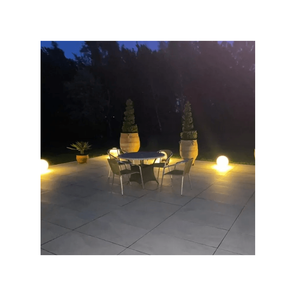 Stone Globe Spherical Garden Light - Portland Stone - Mains