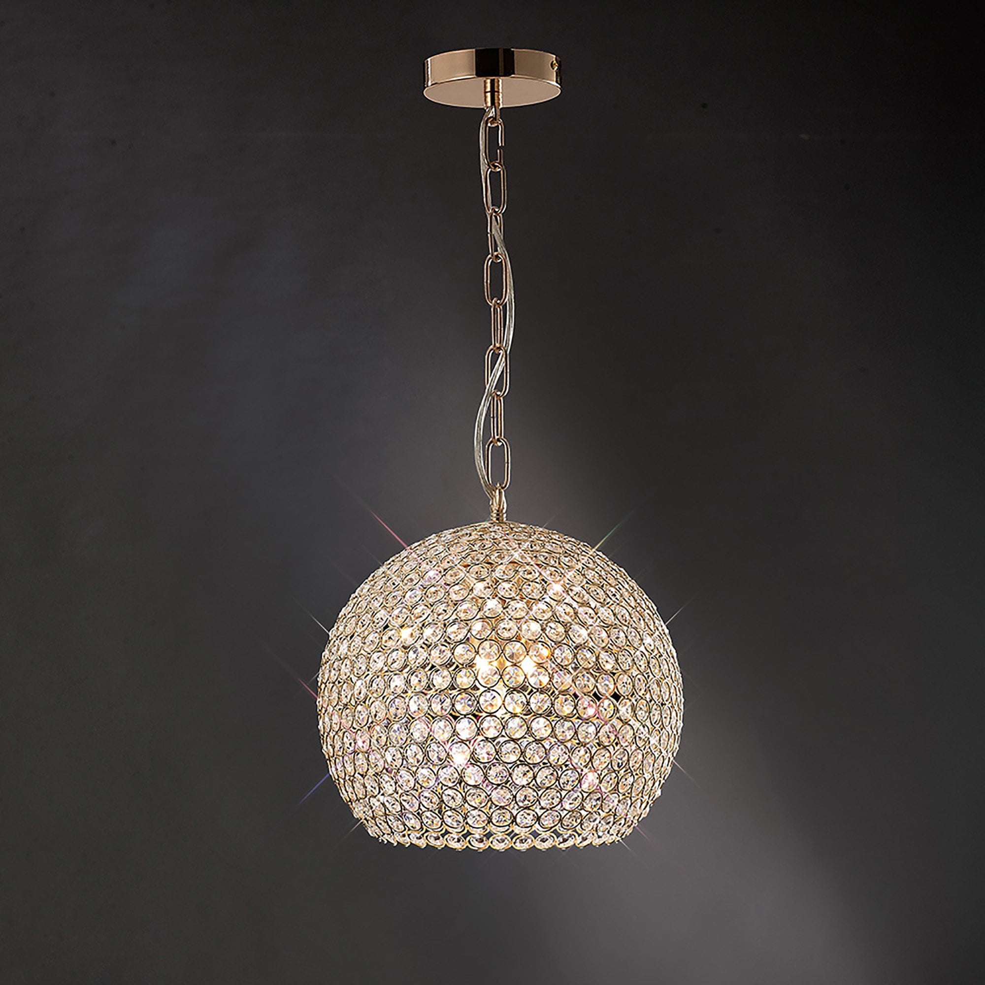 Diyas Ava 5 Light Pendant - French Gold & Crystal