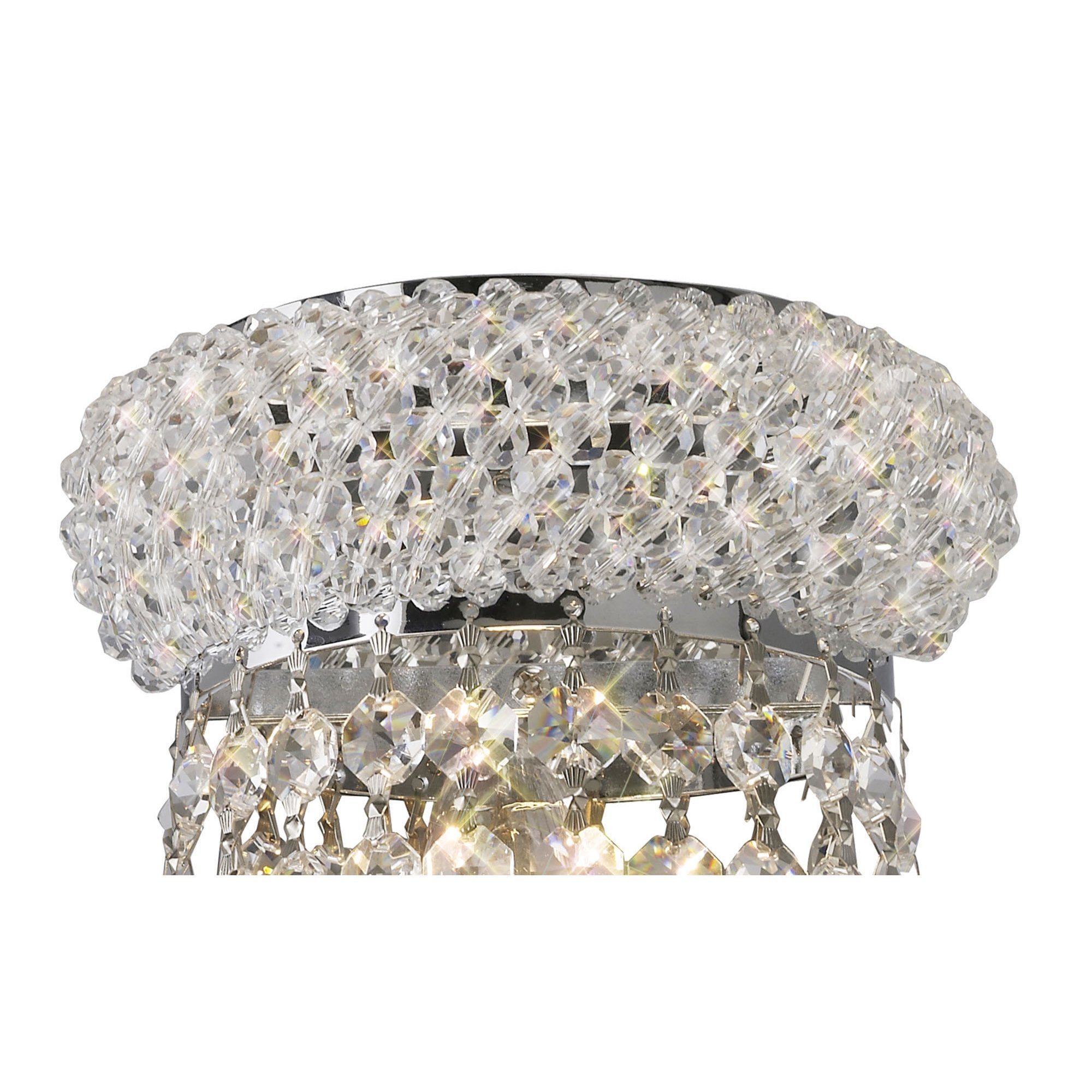 Diyas Alexandra Large 3 Light Wall Light - Polished Chrome & Crystal