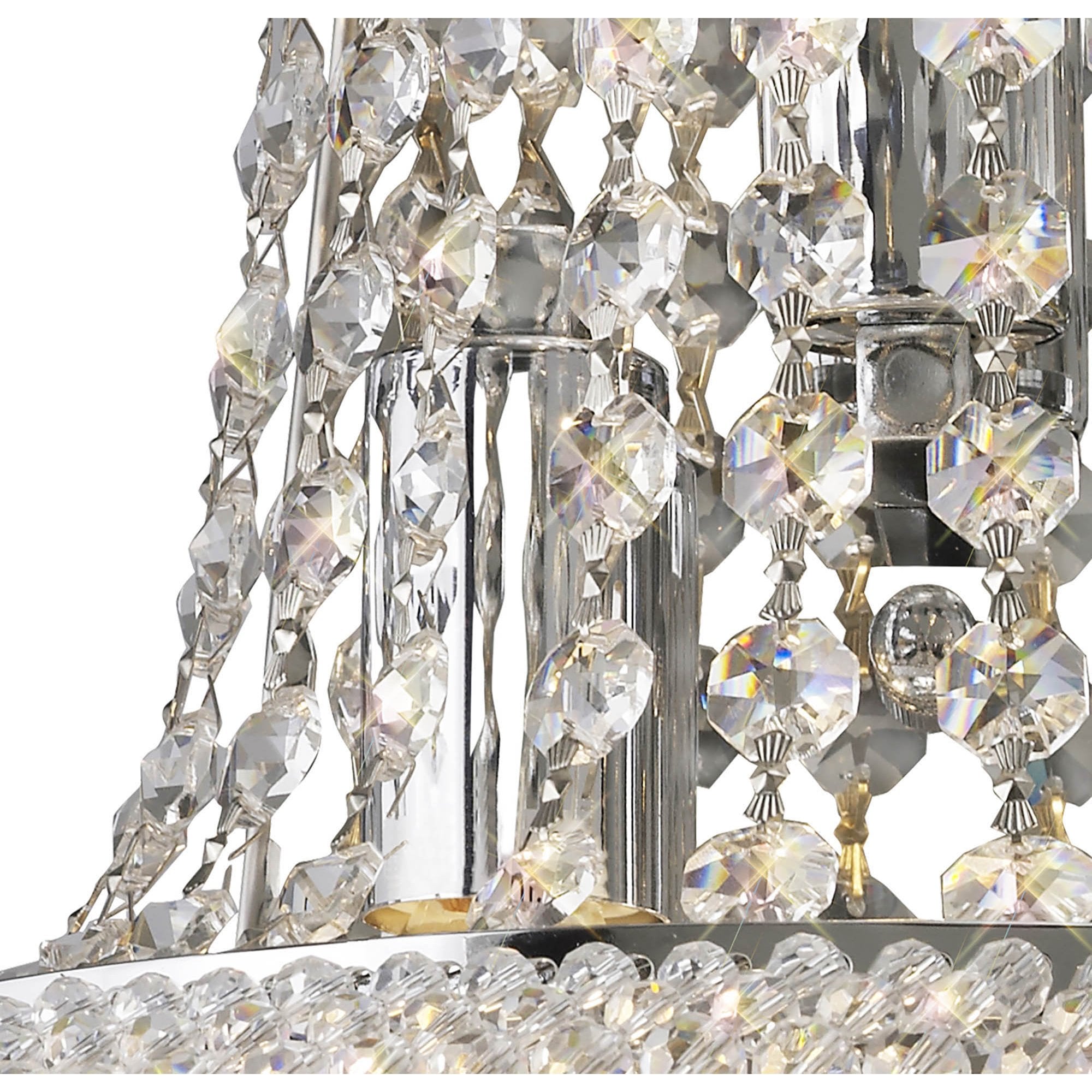 Diyas Alexandra Large 3 Light Wall Light - Polished Chrome & Crystal