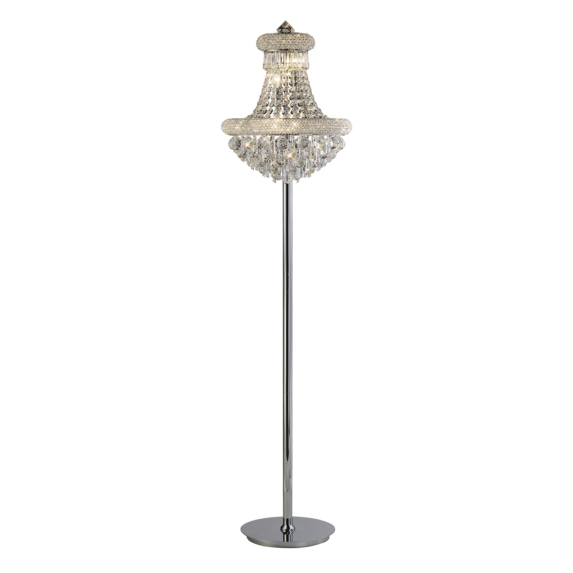 Diyas Alexandra 8 Light Floor Lamp - Polished Chrome & Crystal