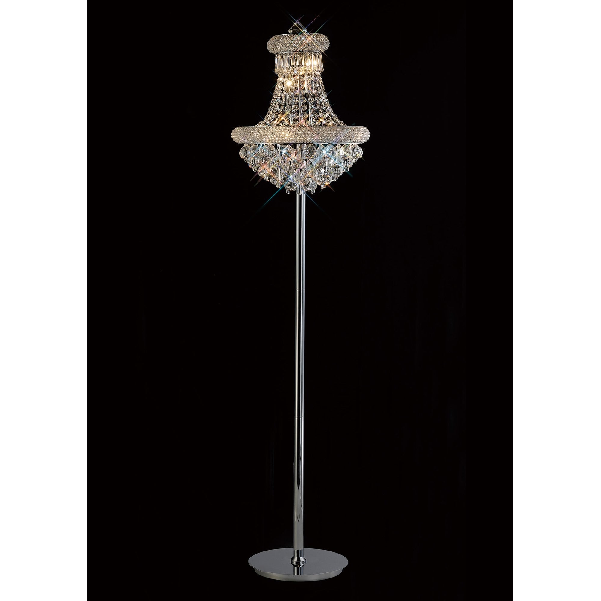 Diyas Alexandra 8 Light Floor Lamp - Polished Chrome & Crystal