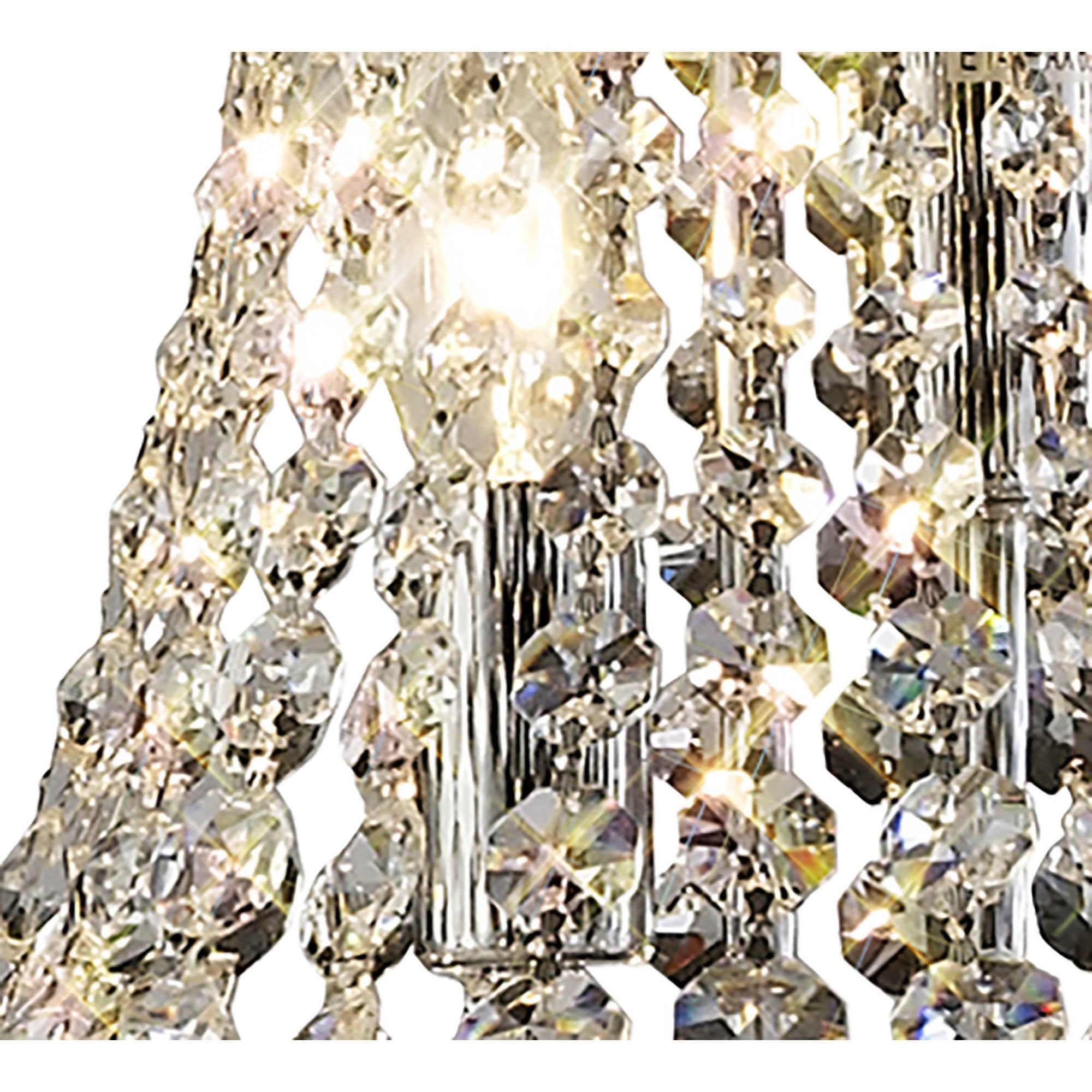 Diyas Alexandra 8 Light Floor Lamp - Polished Chrome & Crystal