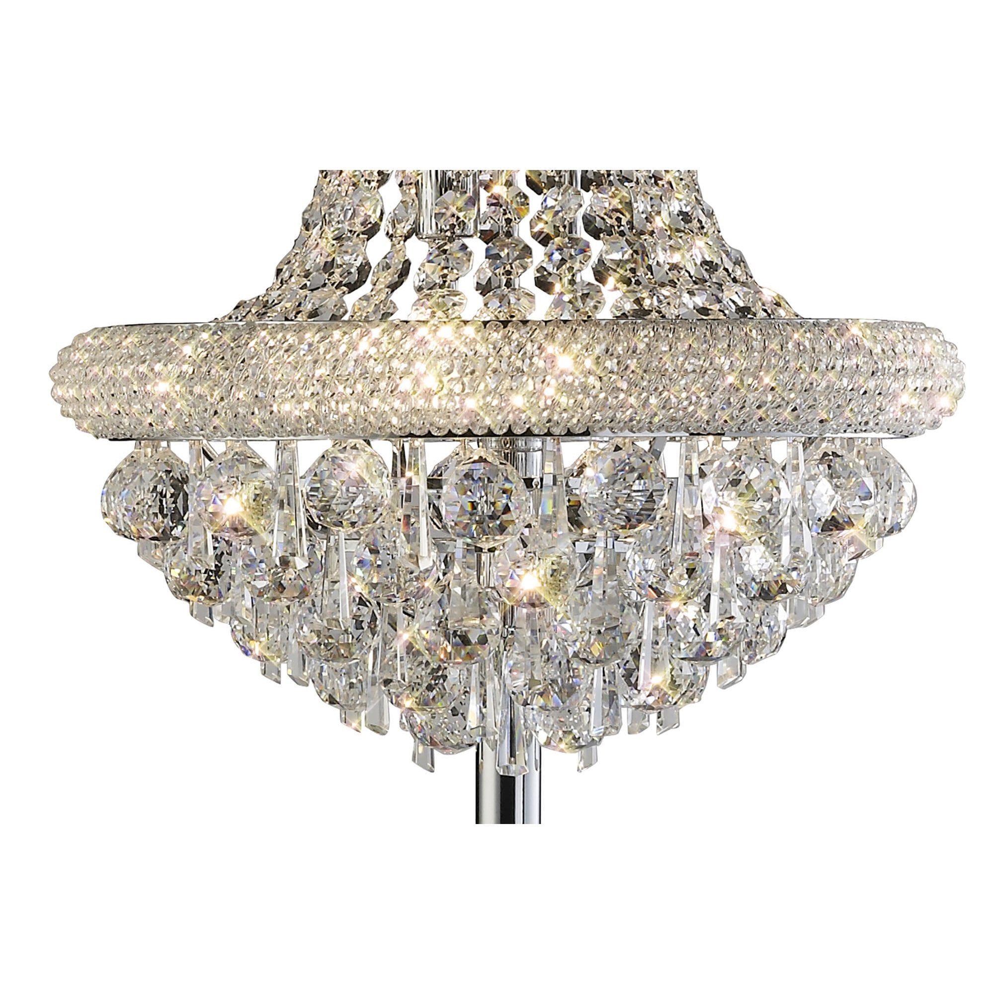 Diyas Alexandra 8 Light Floor Lamp - Polished Chrome & Crystal