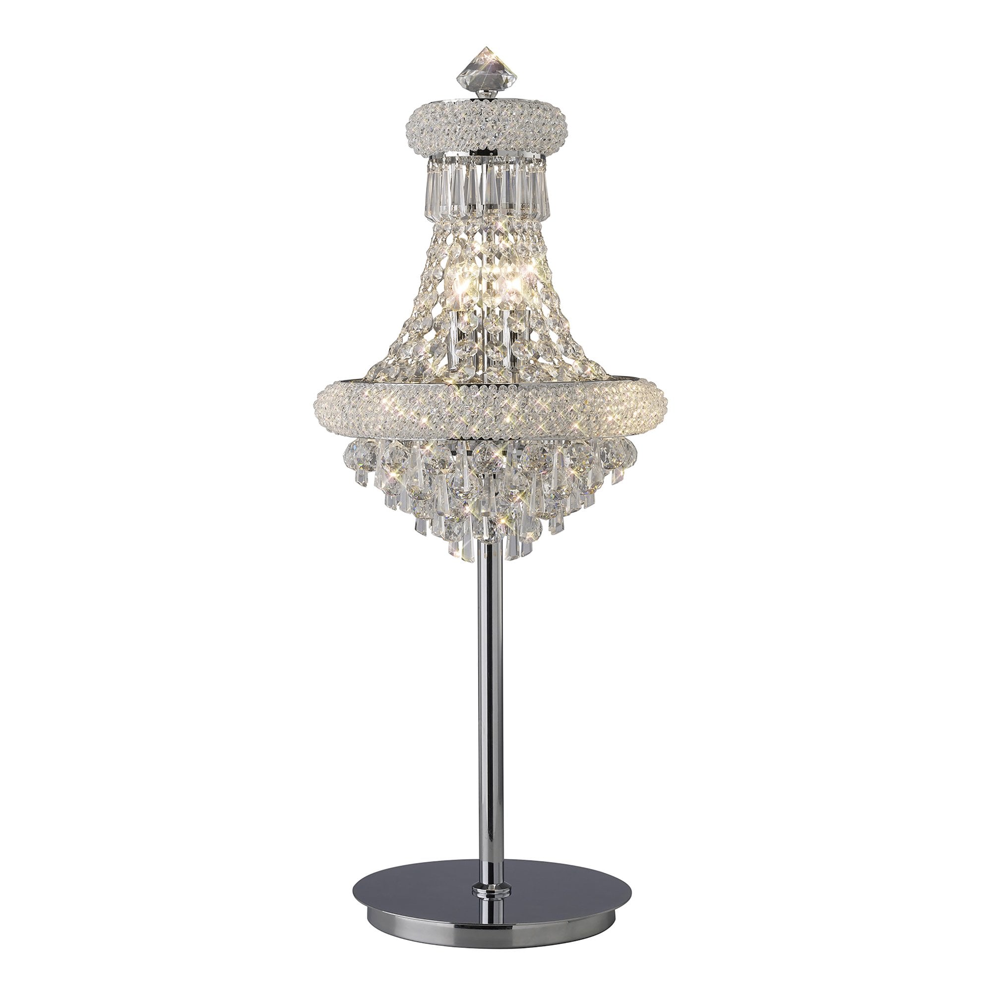 Diyas Alexandra 5 Light Table Lamp - Polished Chrome & Crystal