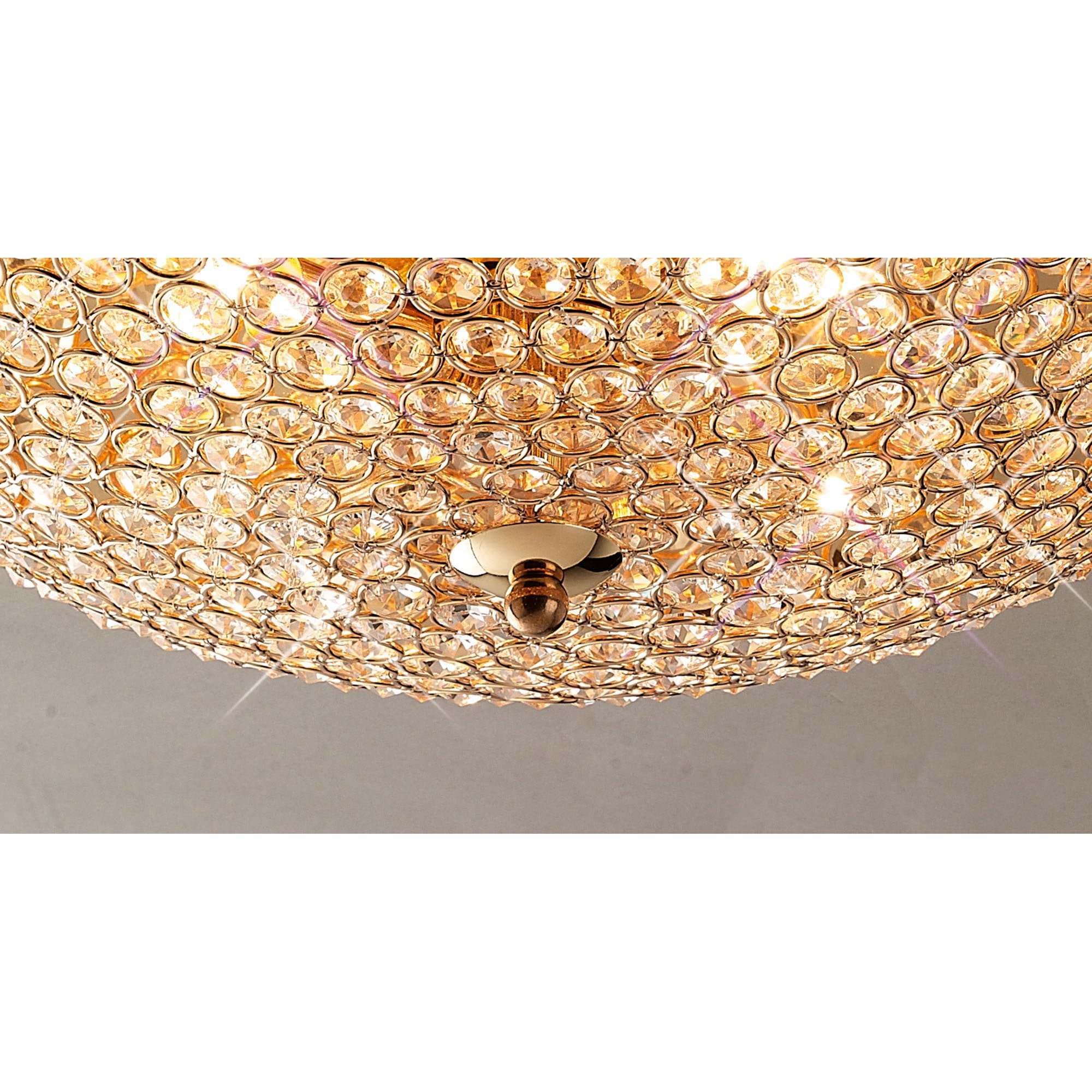 Diyas Ava 4 Light Ceiling Light - French Gold & Crystal