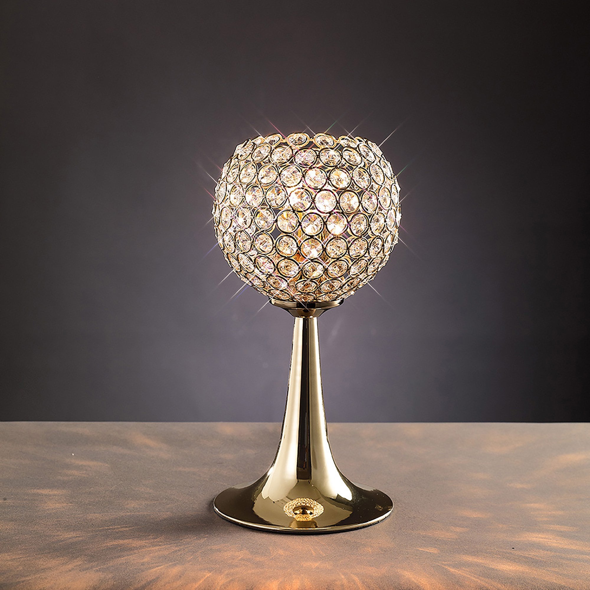 Diyas Ava 2 Light Table Lamp - French Gold & Crystal