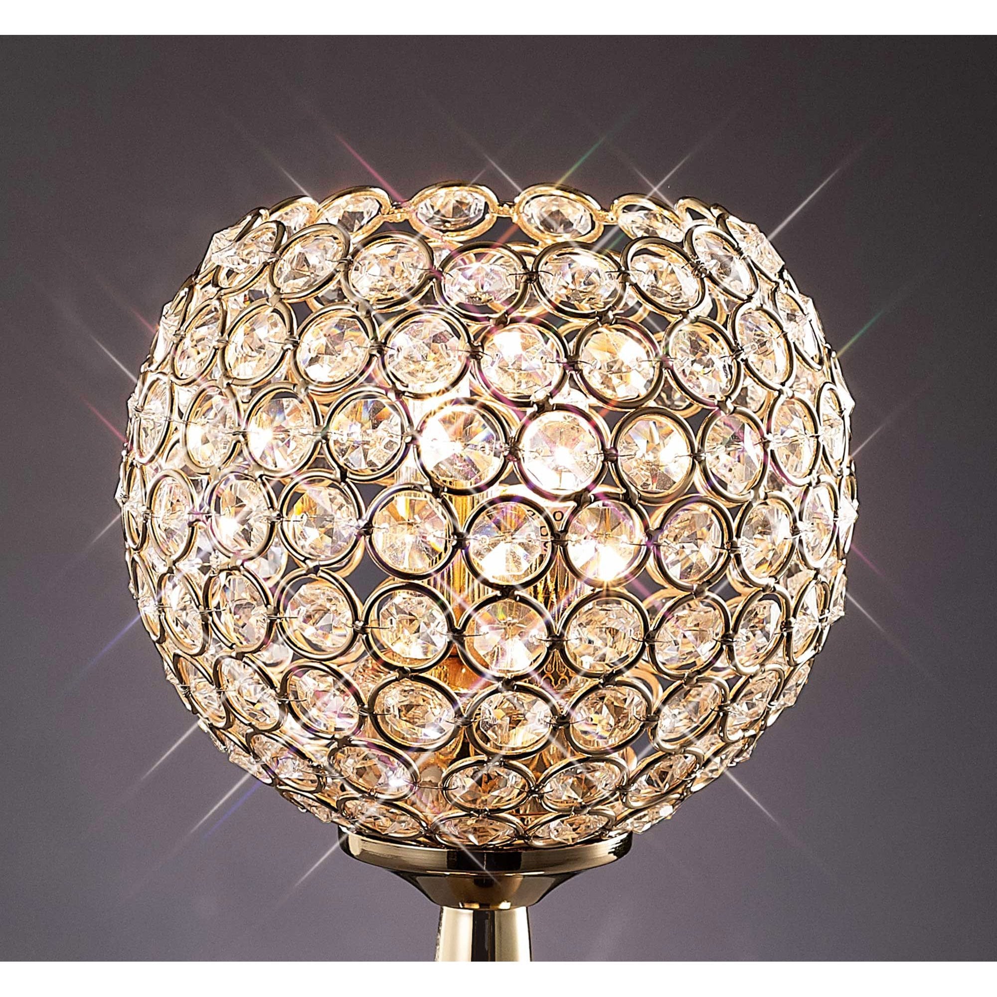 Diyas Ava 2 Light Table Lamp - French Gold & Crystal
