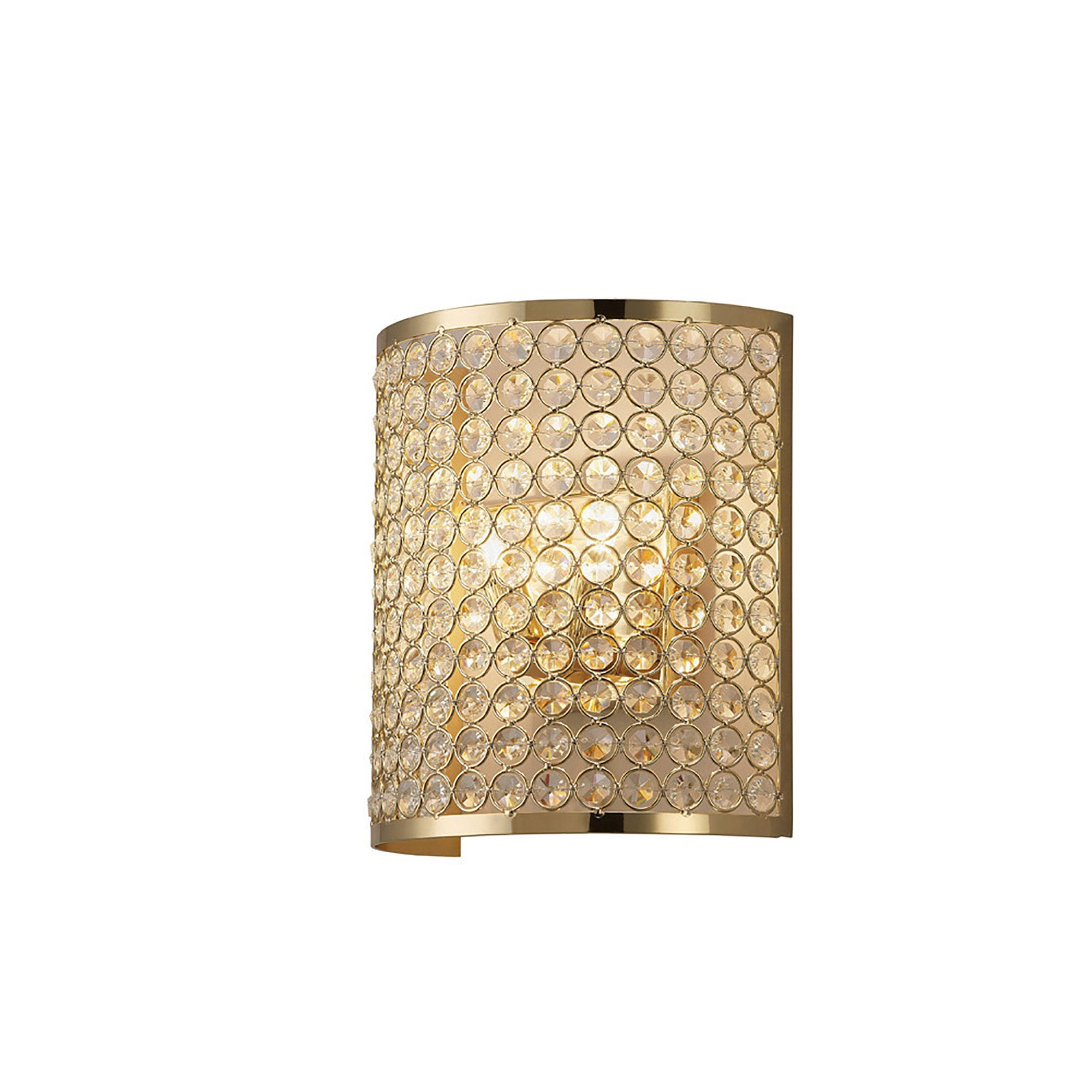 Diyas Ava 2 Light Rectangle Wall Light - French Gold & Crystal
