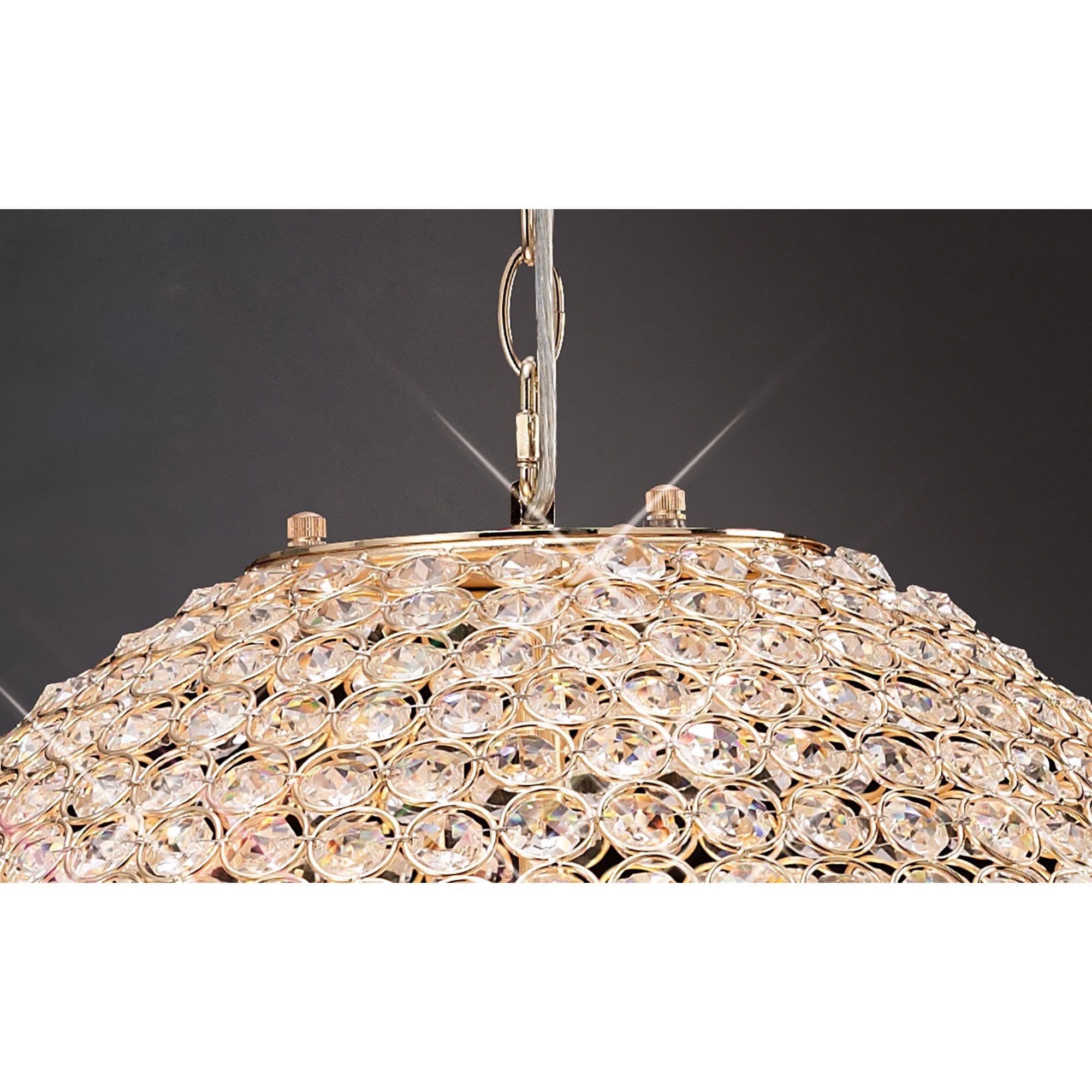 Diyas Ava 9 Light Pendant - French Gold & Crystal