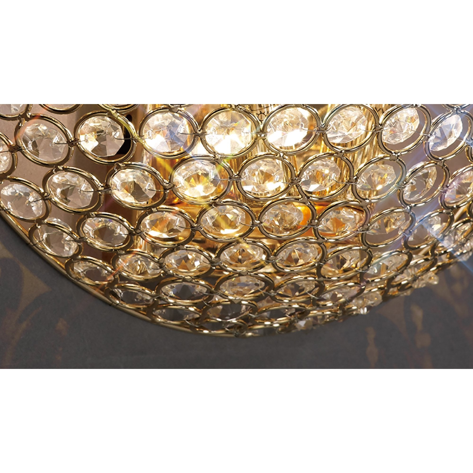 Diyas Ava 2 Light Circular Wall Light - French Gold & Crystal