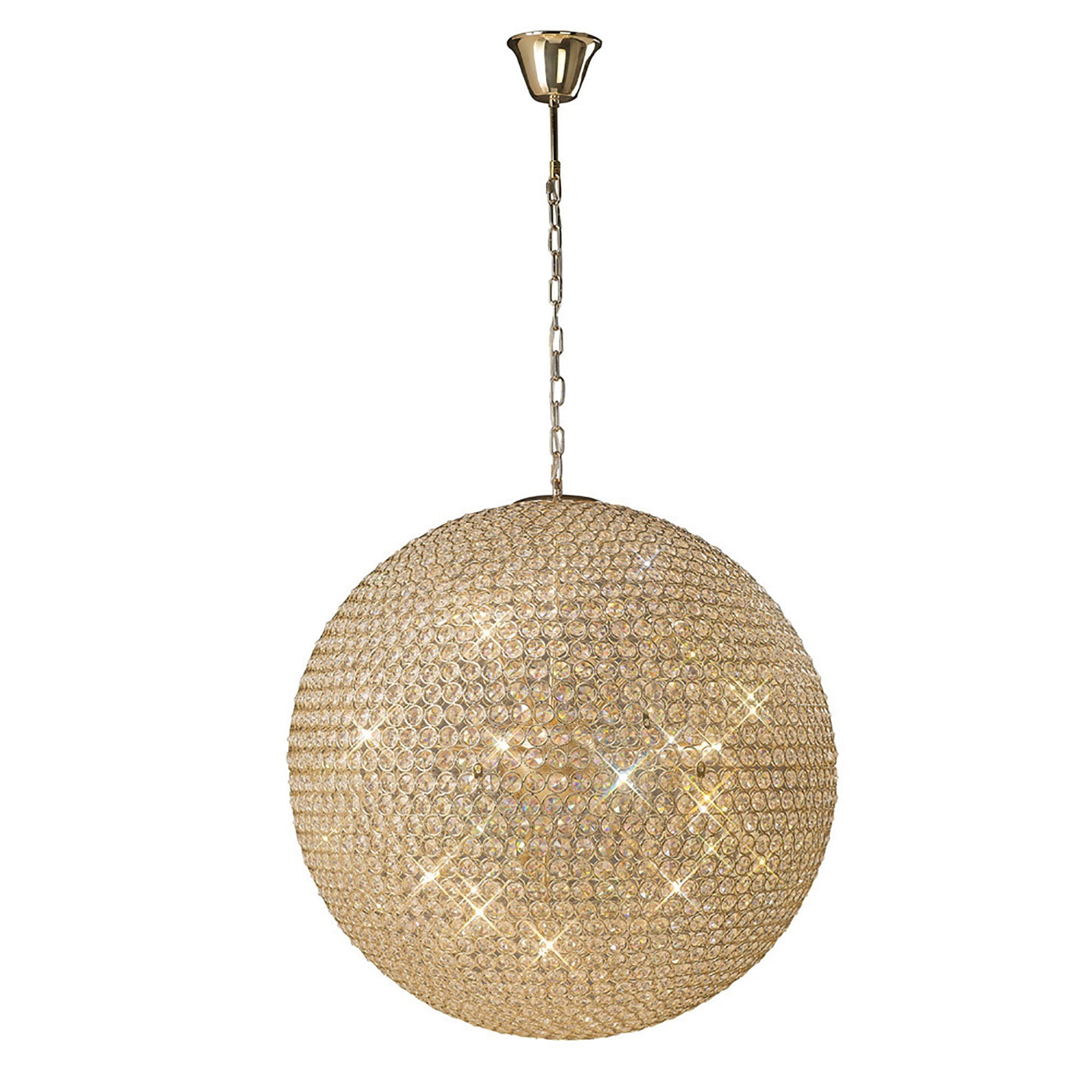 Diyas Ava 12 Light Pendant - French Gold & Crystal