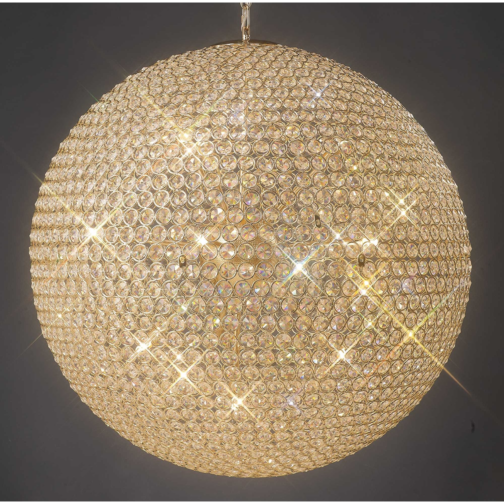 Diyas Ava 12 Light Pendant - French Gold & Crystal