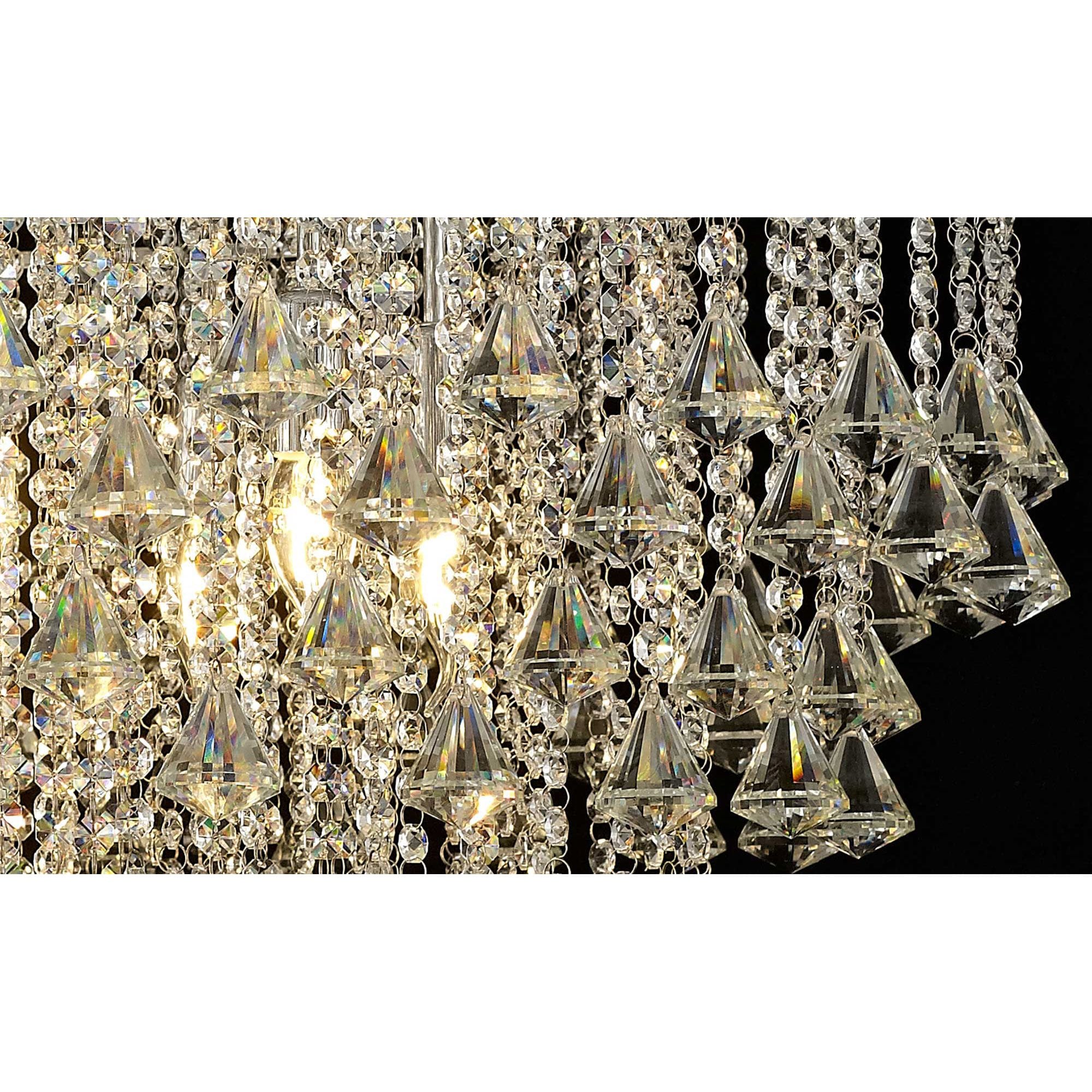 Diyas Inina 9 Light Pendant - Polished Chrome & Crystal