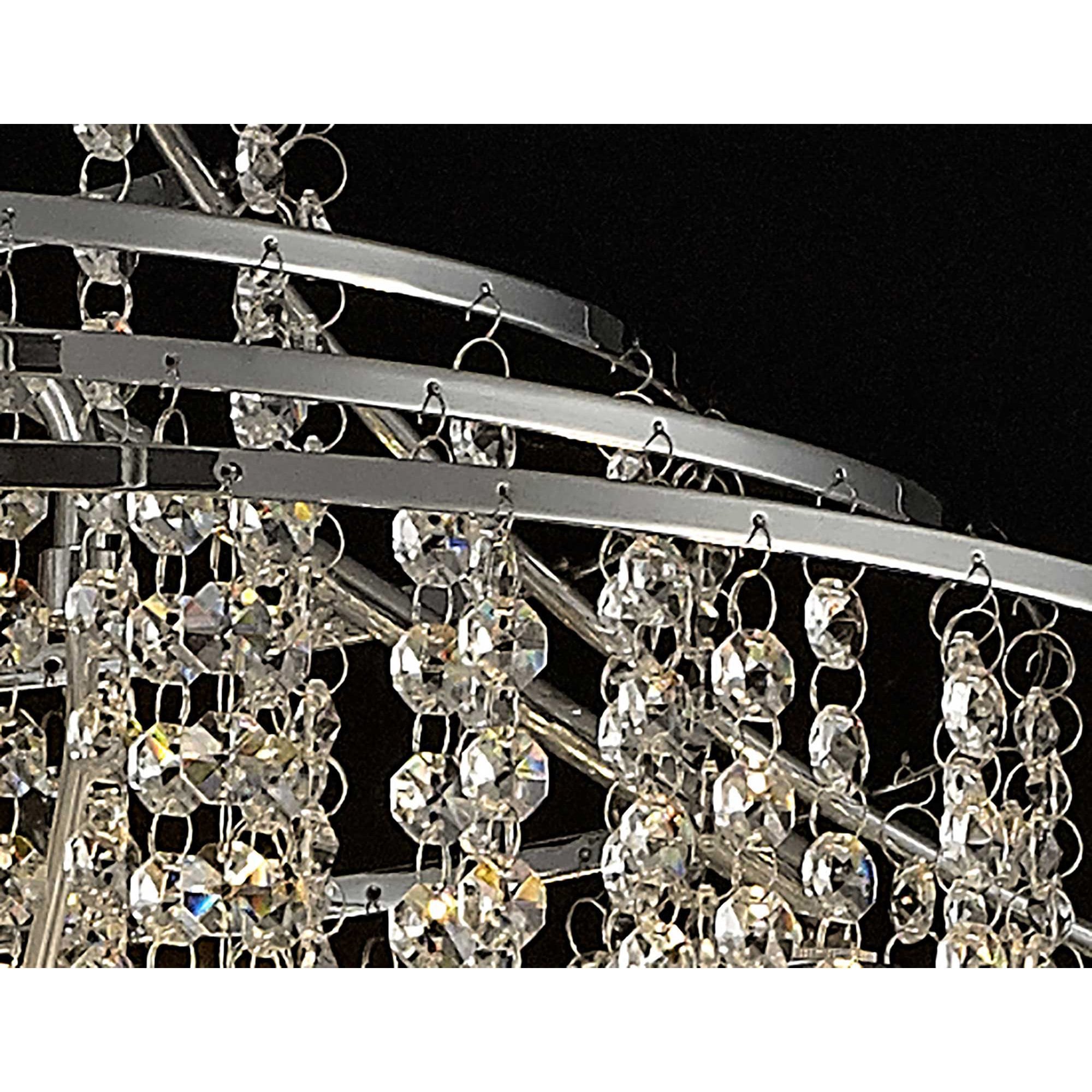 Diyas Inina Tall 9 Light Pendant - Polished Chrome & Crystal